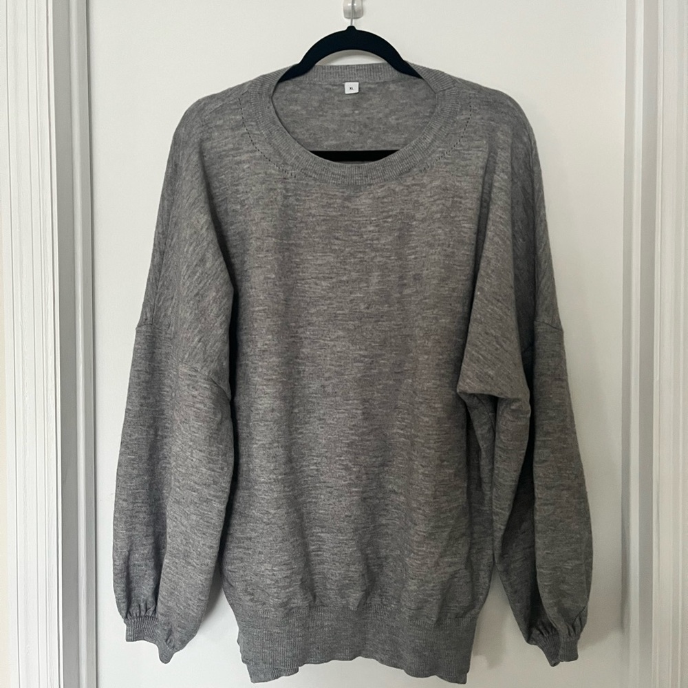 Gray Bell Sleeve Sweater Top - Ryabe
